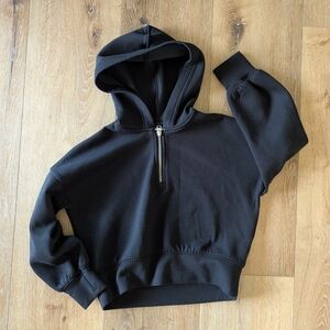 abercrombie kids 9/10 Black Half-Zip Hooded Sweatshirt